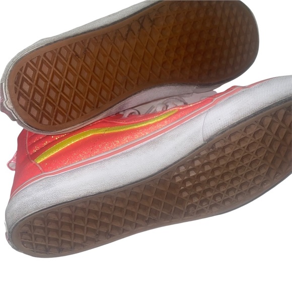 𝅺VANS SK8-HI Zip pink Neon Glitter Skate Sneaker Juniors Size US 5.5 - Picture 5 of 5